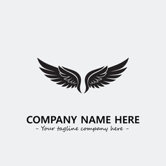 Wing illustration black and white for logo company vector image	
