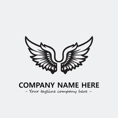 Wing illustration black and white for logo company vector image	
