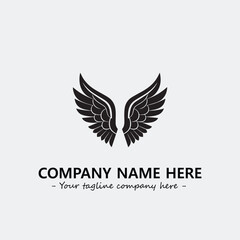 Wing illustration black and white for logo company vector image	
