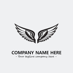 Wing illustration black and white for logo company vector image	
