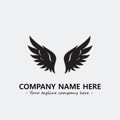 Wing illustration black and white for logo company vector image	
