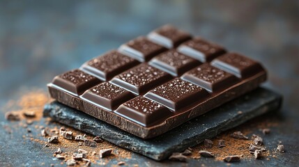 Dark Chocolate Bar on Slate