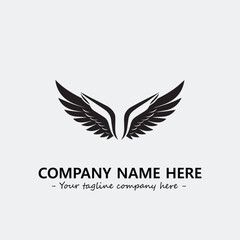 Wing illustration black and white for logo company vector image	
