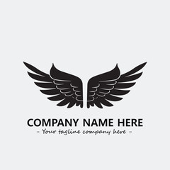 Wing illustration black and white for logo company vector image	

