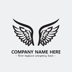Wing illustration black and white for logo company vector image	

