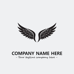 Wing illustration black and white for logo company vector image	
