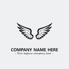 Wing illustration black and white for logo company vector image	
