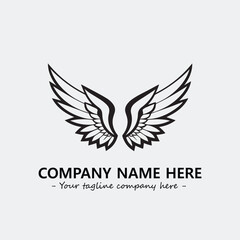 Wing illustration black and white for logo company vector image	
