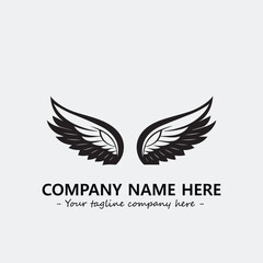 Wing illustration black and white for logo company vector image	
