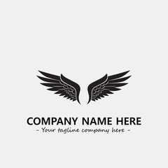 Wing illustration black and white for logo company vector image	
