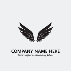 Obraz premium Wing illustration black and white for logo company vector image 