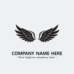 Wing illustration black and white for logo company vector image	
