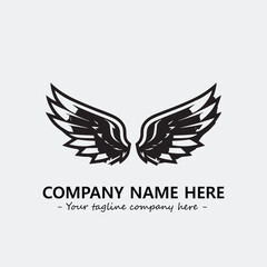 Wing illustration black and white for logo company vector image	
