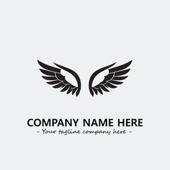Wing illustration black and white for logo company vector image	

