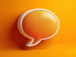 Vibrant Orange Speech Bubble on Bright Background for Communication Concept