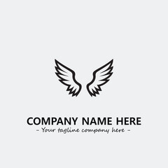 Wing illustration black and white for logo company vector image	
