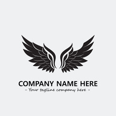 Obraz premium Wing illustration black and white for logo company vector image 