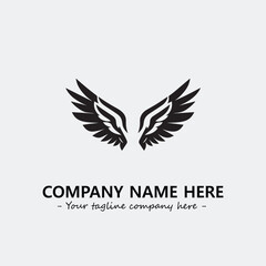 Wing illustration black and white for logo company vector image	
