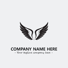 Wing illustration black and white for logo company vector image	
