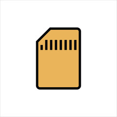 sd card vector icon line template
