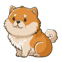 Fototapeta premium A cartoon chow chow dog vector illustration