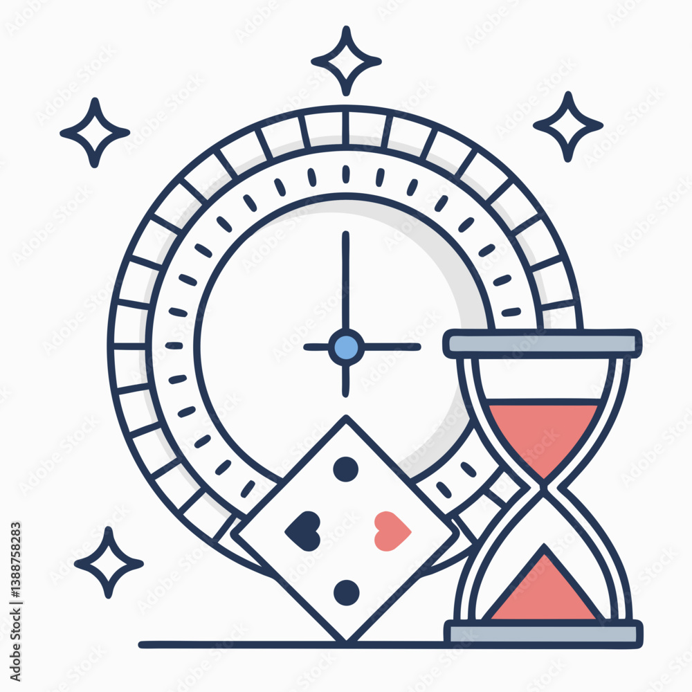 Poster create a bold, vector illustration of a countdown timer showing the number (1), featuring a thick st