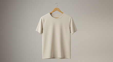 Empty Off-White T Shirt Mock Up Hanger Minimalist Clothing Template
