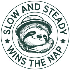 Whimsical Sloth Emblem with 