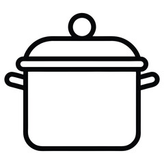 Cooking Pot with Lid Black and White.