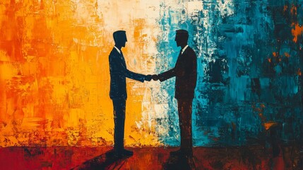 Obraz premium Business partnership agreement office setting abstract art professional success