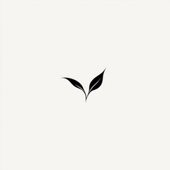 Minimalistic logo of sprout, continuous stroke, white background.