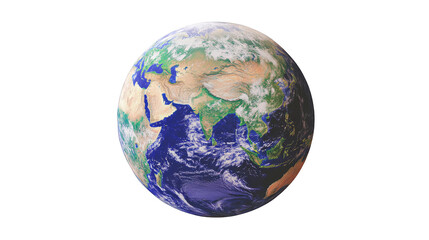 Pixelated Earth Globe Illustration With Detailed Colors And Transparent Background