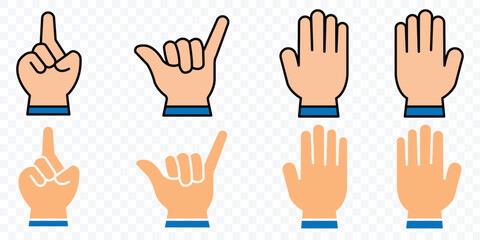 Obraz premium Various hand-shaped icon sets. Hand icon set. Hand icon vector. Vector illustrator. 