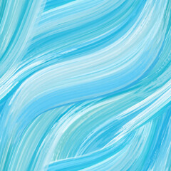 Watercolor blue brush stroke seamless pattern vector. Abstract curve, wave, stripe, flowing line. Elegant design for fabric, scarf, cloth, print, card, paper, banner, cover, clothing, dress, decor.
