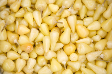 Close-Up of Fresh Yellow Chili Peppers in a Pile