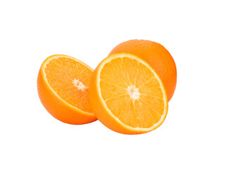 Half a sweet orange, sweet and juicy on a transparen png.