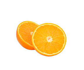 Half a sweet orange, sweet and juicy on a transparen png.
