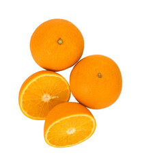 Half a sweet orange, sweet and juicy on a transparen png.
