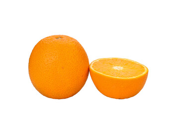 Half a sweet orange, sweet and juicy on a transparen png.
