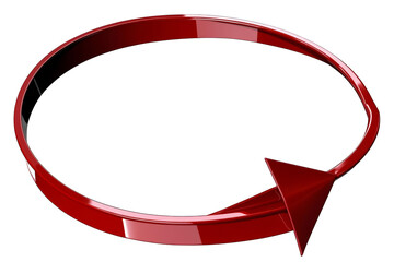 Red Circular Arrow Illustration On Transparent Background Isolated