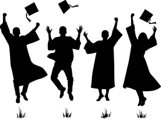 Graduation, Graduation Day, Graduates, Cap and Gown, Students Jumping, Graduation Celebration, Throwing Caps, Happy Graduates, Academic Achievement, College Graduation, High School Graduation,