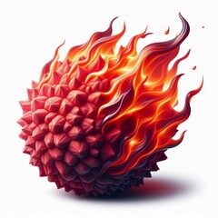 Flaming Lychee: A fiery fruit fusion with dynamic energy and vibrant hues