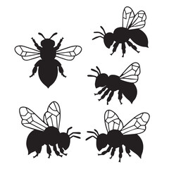 set of insects vector silhouettes