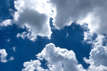 White clouds on blue sky in tropical country