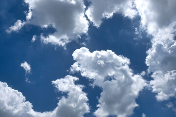 White clouds on blue sky in tropical country