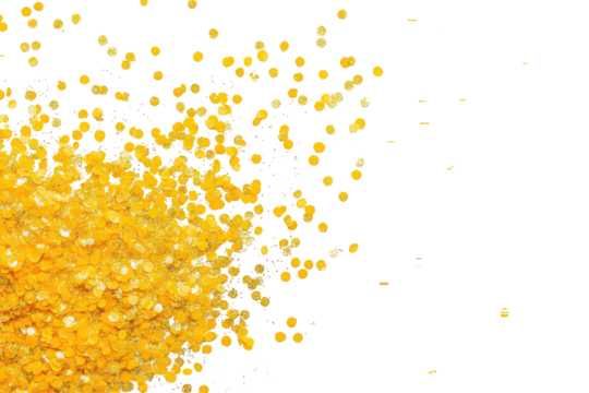 Golden granules scattered