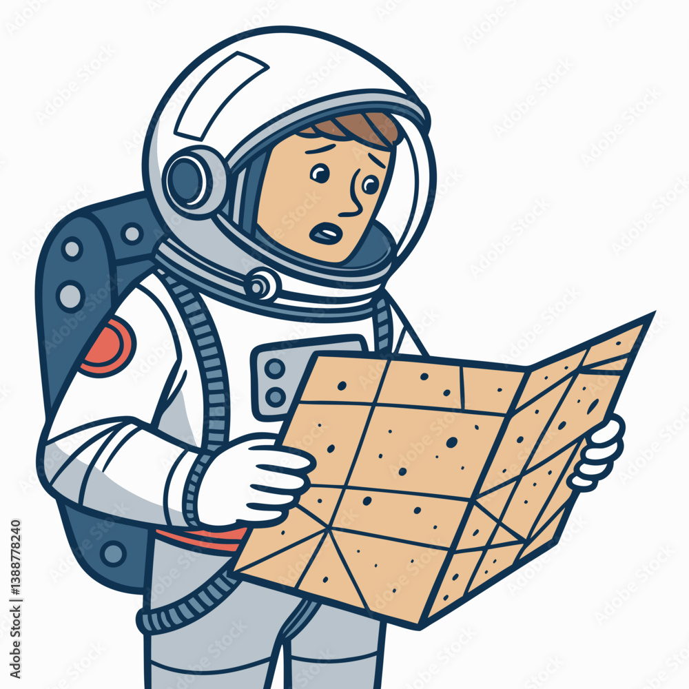 Aufkleber create a bold vector illustration of an astronaut in a spacesuit, powerfully holding a single, unide