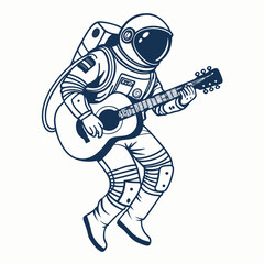 Create a bold, vector illustration of an astronaut playfully engaging in an activity.  Focus on strong outlines and vibrant colors.