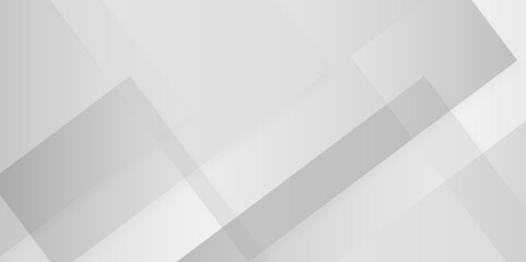 Vector white and gray overlap triangle geometric technology pattern. minimal rectangle arranged white lines transparent web square background layers. overlap web presentation design.	
