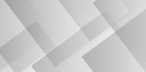 Obraz premium Vector white and gray overlap triangle geometric technology pattern. minimal rectangle arranged white lines transparent web square background layers. overlap web presentation design.